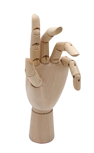 Paintersisters Link Hand, 25 cm Left, Wooden Hand Movable, Model Hand Mannequin Hand Model Drawing Doll