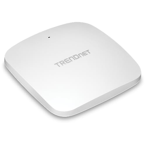 TRENDnet AX3000 Dual Band WiFi 6 PoE+ Access Point, TEW-923DAP, 1 LAN-Port 2,5 GBASE-T PoE+, OFDMA und MU-MIMO-Technologie, 2402Mbps (5Ghz), 573Mbps (2.4Ghz), WPA3 Ecryption, Weiß