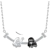 XAM Adjustable Ghost Charm Necklace with Crystal Accents - Creative Halloween Jewelry, Unique Gift for Friends or Couples, Festive Accessory for Parties or Daily Wear, Fashionable Design