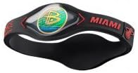 Power Balance Bracelet Wristband Miami Heat Black w/ Red Lettering Size Small (7" diameter)