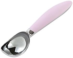Bakerdream Solid Stainless Steel Ice Cream Scoop with Non-slip Comfortable Handle Pink Scooper