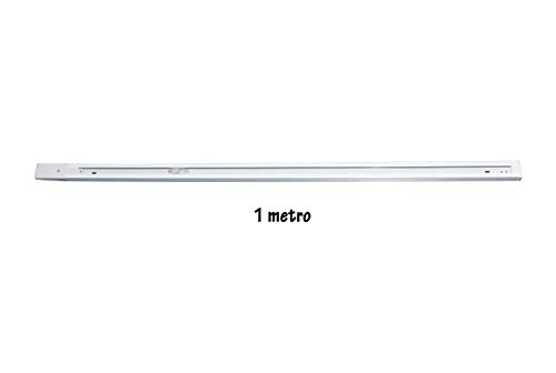 Monofasic Rail 1 Metre Reinforced, Roof Rail, LED Light Rail, Aluminium Bar, Guide for Bulb Rail White