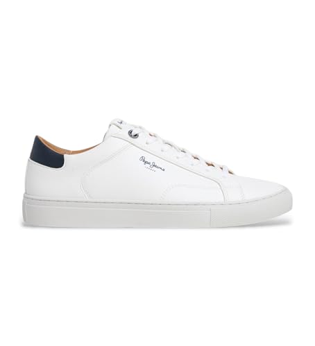 London Joe Basic M Herren Regular Fit Leder Sneaker, Blau Wasch