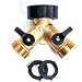 Gardenirvana Solid Brass, Heavy Duty 2 way Y connector valve splitter with wide grip converts 1 spigot into 2