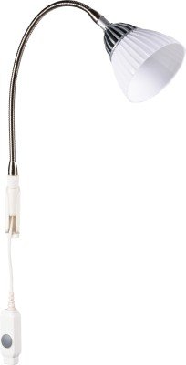 Renata LED Clamp Light - Enlighten - Cool White Light - Plastic Shade -Silver