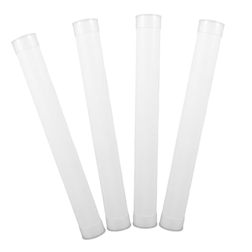 OHPHCALL 4pcs Plastic Storage Tubes With Caps For Small Parts Samples Mailing Tube Shipping Heavy Duty Mailers Poster Tube for Packing
