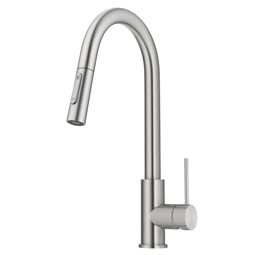 KRAUS Oletto Contemporary Pull-Down Single Handle Kitchen Faucet in Spot Free S…