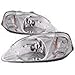 HEADLIGHTSDEPOT Chrome Housing Halogen Headlights Compatible With Honda Civic 1999-2000 Includes Left Driver and Right Passenger Side Headlamps