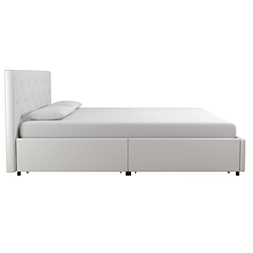 DHP Dakota Upholstered Platform Bed with Underbed Storage Drawers and