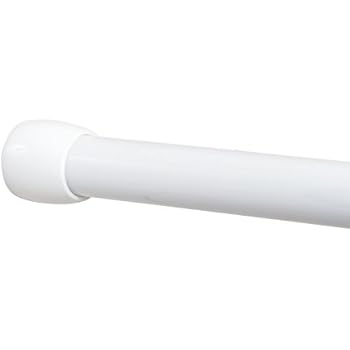 Zenna Home NeverRust Aluminum Tension Shower Rod, 48 to 76-inch, White