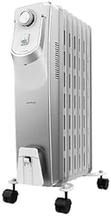 Radiador elétrico de óleo ReadyWarm 7000 Space 360. 7 módulos, baixo consumo, 1500 W, 3 níveis, armazenamento de cabos, tecnologia 360, sistema de segurança, 18 m2