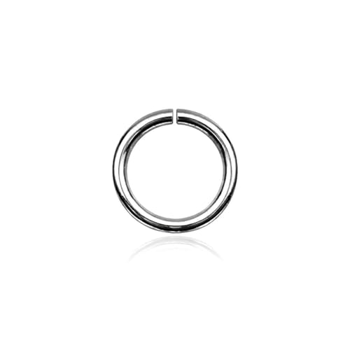 Materia 1 Eyelet Ring, Open, Silver 925, Rhodium Plated, Ø 12 mm, Accessories for Crafting, German production, #Z9