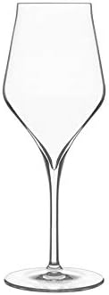 Luigi Bormioli - 7540460 - Supremo Box of 6 Clear Crystal Wine Glasses - 8.1 x 8.1 x 22.1 cm, Transparent/Green, 6 Count (Pack of 1)