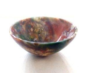 Jet International Energized Fancy Jasper Bowl 2" Gemstone A+ Hand Carved Rare Crystal Altar Healing Tray Dish Devotional Focus Spiritual Chakra Cleansing Metaphysical Psychic Reiki Image is JUST A