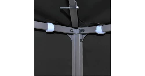 Dachplane für Pavillon mit Kaminabzug Gartenbauten Pavillon-Rahmen Dächer für Pavillions stabil 310 g/m² 4×3 m Anthrazit – Bild 3