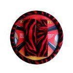Animal Print Steering Wheel Cover and Shoulder Pad - Zebra Red