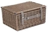 Red Hamper Grey Tweed Wicker Picnic Basket for 2 with Cooler & Blanket view 4