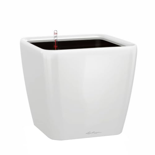 Lechuza-Gefaess mit Bewaesserung Quadro Premium LS 28 weiss Hochglanz