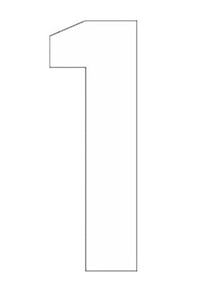 Merriway BH04240 (3 Pcs) White Vinyl Stick-On Wheelie Bin Post Box Crate Dust Bin Numbers, 150mm (6 Inch) Number 1 - Pack of 3 Pieces