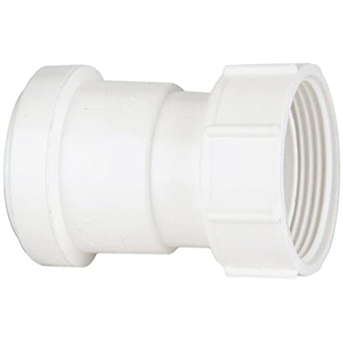 40MM P/F X 11/2" FI Threaded Adapt WP32W - POLYPIPE Push-Fit Waste 40mm Threaded Coupling BSP Female, White, WP32W White