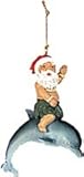 Poly Resin Xmas Ornament / Riding Dolphin