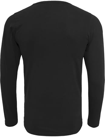 TB816-00007 T-shirt de manga comprida masculina, preta, 2XL