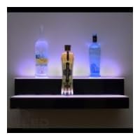 LED Baseline Lighted Floating Wall Shelf 2 Tier (36", Standard Gloss Black)