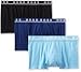 BOSS Hugo Men's 3-Pack Cotton Stretch Boxer Brief, Black/Light Blue/Royal Blue, Large