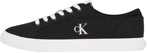Herren Vulcanized Sneaker Canvas Low Top, Schwarz (Ck Black/Bright White), 42