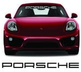 Porsche White Windshield Tint Strip Decals