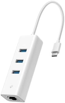UE330C USB-C Hub mit Gigabit-LAN-Adapter, 3 USB-A 3.0 Ports, USB-C auf Ethernet Netzwerkadapter, kompatibel mit Laptop, MacBook, Chromebook, Linux-Laptop, Nintendo-Geräten und iPad