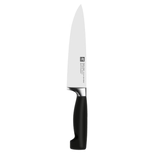 ZWILLING Vier Sterne Kochmesser 18 cm, Rostfreier Spezialstahl, Kunststoff-Griff, Eisgehärtete Klinge, Schwarz, Made in Germany