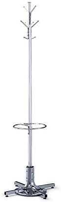 DK Furniture Costumer Coat Rack Tree with Umbrella Stand, Chrome