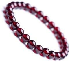 Spiritual Awareness Red Crystal Garnet Bead Bracelet for Men and Women (8 mm)