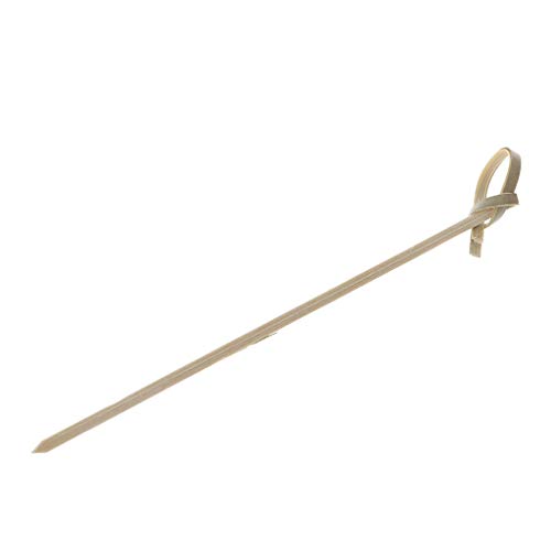 Kofun Bamboo Sticks, 100 Pieces Disposable Bamboo Tie Knotted Skewers Twisted Ends Cocktail Food Fruit Picks Fork Sticks Buffet Cu Pieceake Toppers Wedding Party Decoration M