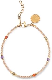 - Bracelet Glam. Acier avec finition plaquée or 18 Kt. Détails en cristaux colorés. Longueur de 19 cm. Bijoux pour femme.