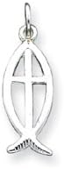 Sterling Silver Ichthus Fish Cross Charm