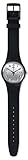 Swatch SUOB718 Secret Service Silver Day Date Black Silicone Unisex Watch NEW