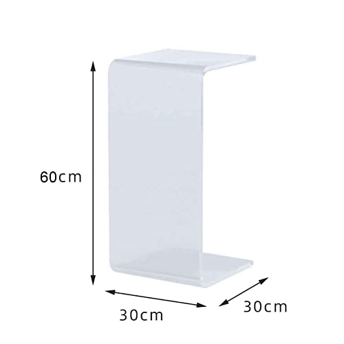 BINERM Acrylic transparent side table, sofa small coffee table side table multifunctional creative seating area table suitable for hotels, bookstores, western restaurants,Clear,30 * 30 * 60cm