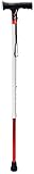 Secure Multifunction Walking Cane for Blind and Visually Impaired, White / Red