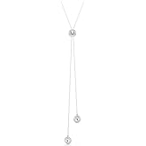 Swarovski Una Angelic Y pendant Round cut, White, Rhodium plated
