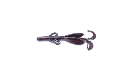 Zoom Bait Baby Brush Hog Bait-Pack of 12 (Black Red, 5 1/2-Inch) - Thumbnail 2