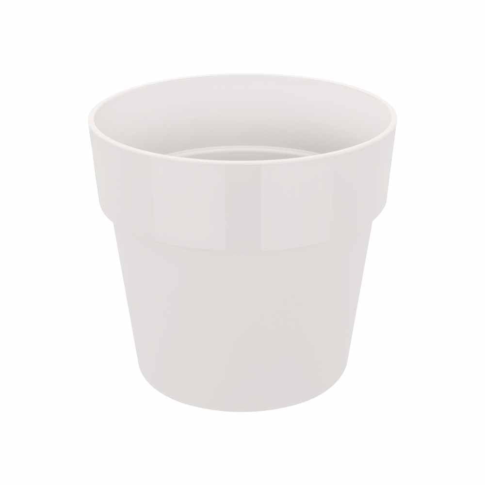 elho B.for Original Round 18 - Flower Pot for Indoor - 100% Recycled Plastic - Ø 18.0 x H 16.5 cm - White/White