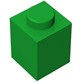 TTEHGB TOY Classic Building Bricks 1x1, 100 Piece, Compatible with Parts and Pieces 3005, Creative Play Set - 100% Compatible with and All Major Brick Brands(Colour:Green)