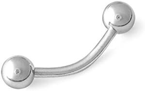 Scrap Metal 23 316L Surgical Steel Bent Curved Barbell 18g 18 Gauge