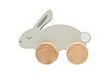 Pearhead Wooden Toy Bunny, Rolling Baby and Toddler