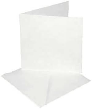 2xCrafts UK 25 White Cards & Envelopes, 8 x 8