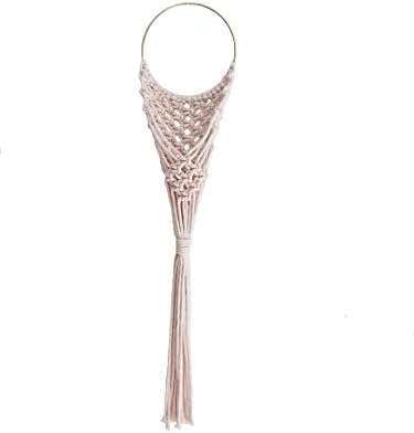 Handmade Macrame Flower Air Plants Holder Wall Decor Flower Wrap Wedding Hanger Bouquet Wrap Rustic Hanging Planter (Large#2)