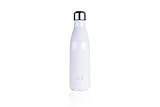 Premium Sports Water Bottle By Joi - 500ml Stainless Steel Vacuum Insulated (White)