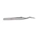 False Eyelash Applicator - FEITA Professional Curved Eyelashes Extension Tweezer for Easy Lashes Application and Removal - Silver - 1Pc